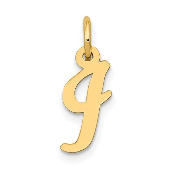 10k Yellow Gold Small Script Initial I Charm - Picture 6 of 8